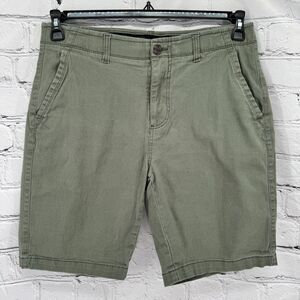 Iron Flex Shorts Men's 32 (34" Acutal)  Olive Green Classic Stretch Chino Preppy